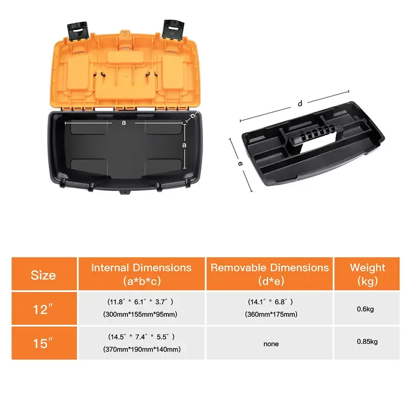 Plastic Tool Box Set 12 and 15 Inch - Image 3